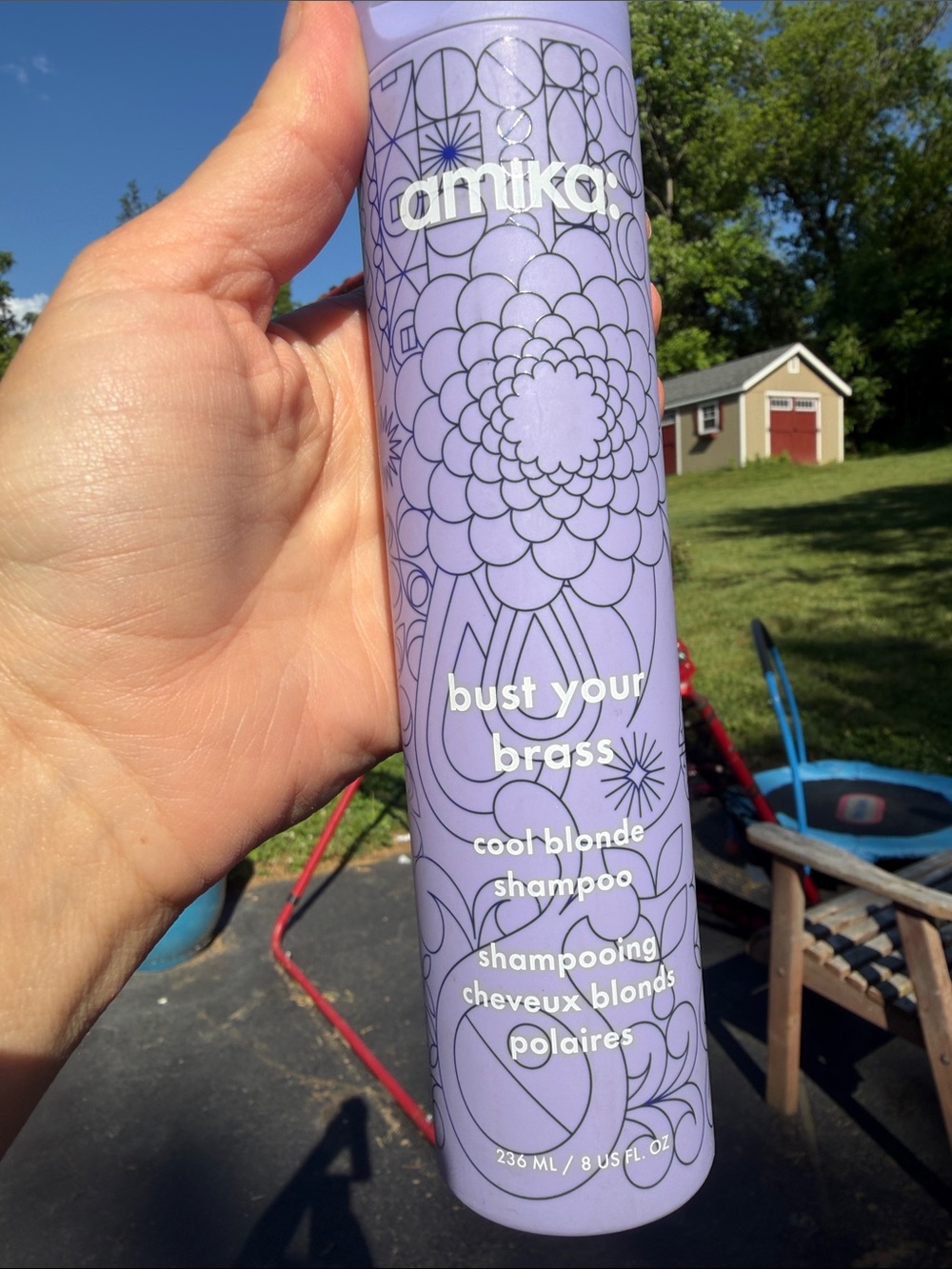 amika ~ Lavender Bust Your Brass Cool Blonde Shampoo Bottle